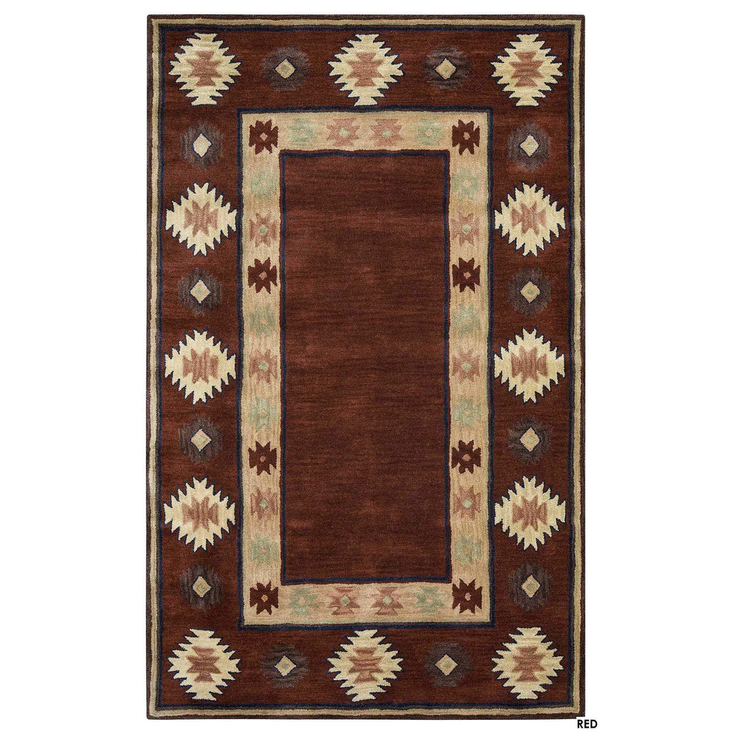 Rizzy Home Alora Decor Ryder 3' X 5' Tribal Tan/Sage/Navy/Burgundy Hand-Tufted Area Rug
