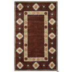 Rizzy Home Alora Decor Ryder 3' X 5' Tribal Tan/Sage/Navy/Burgundy Hand-Tufted Area Rug