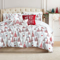 Southshore Fine Living, Inc. 6-Piece Christmas Comforter King Size Set W/3 Throw Pillows & 2 Shams, Reversible Holiday Bedding,