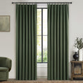 Dark Olive Green Bedroom Curtains 92 Inch Length 2 Panels Set Burg,Pinch Pleated Decorative Blackout Drapes Thermal Insulating W
