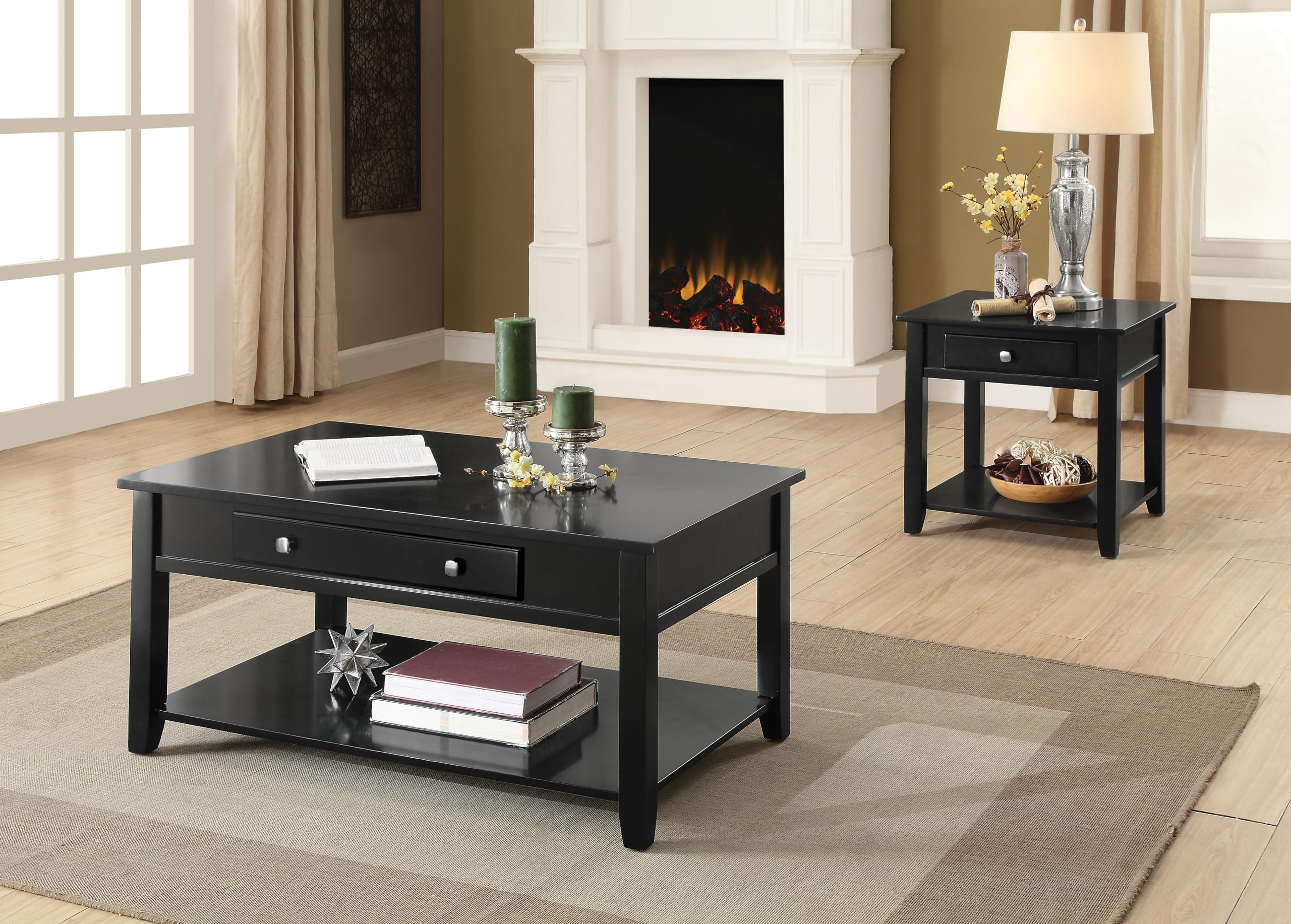 ACME Furniture Malachi Coffee Table with Lift Top, Black