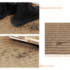 Nuanchu Large Semi Finished Outdoor Mat 16 X 79 Inch Narrow Door Mat Non Slip Boot Rugs Waterproof Carpet Roll For Bathroom Entryway Indoor Outdoor(Khaki,4 Roll)