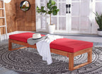 Safavieh Outdoor Collection Solano Natural Brown Solid Wood/Red Cushion Patio Adjustable Chaise Lounge Chair (Pat7024R)