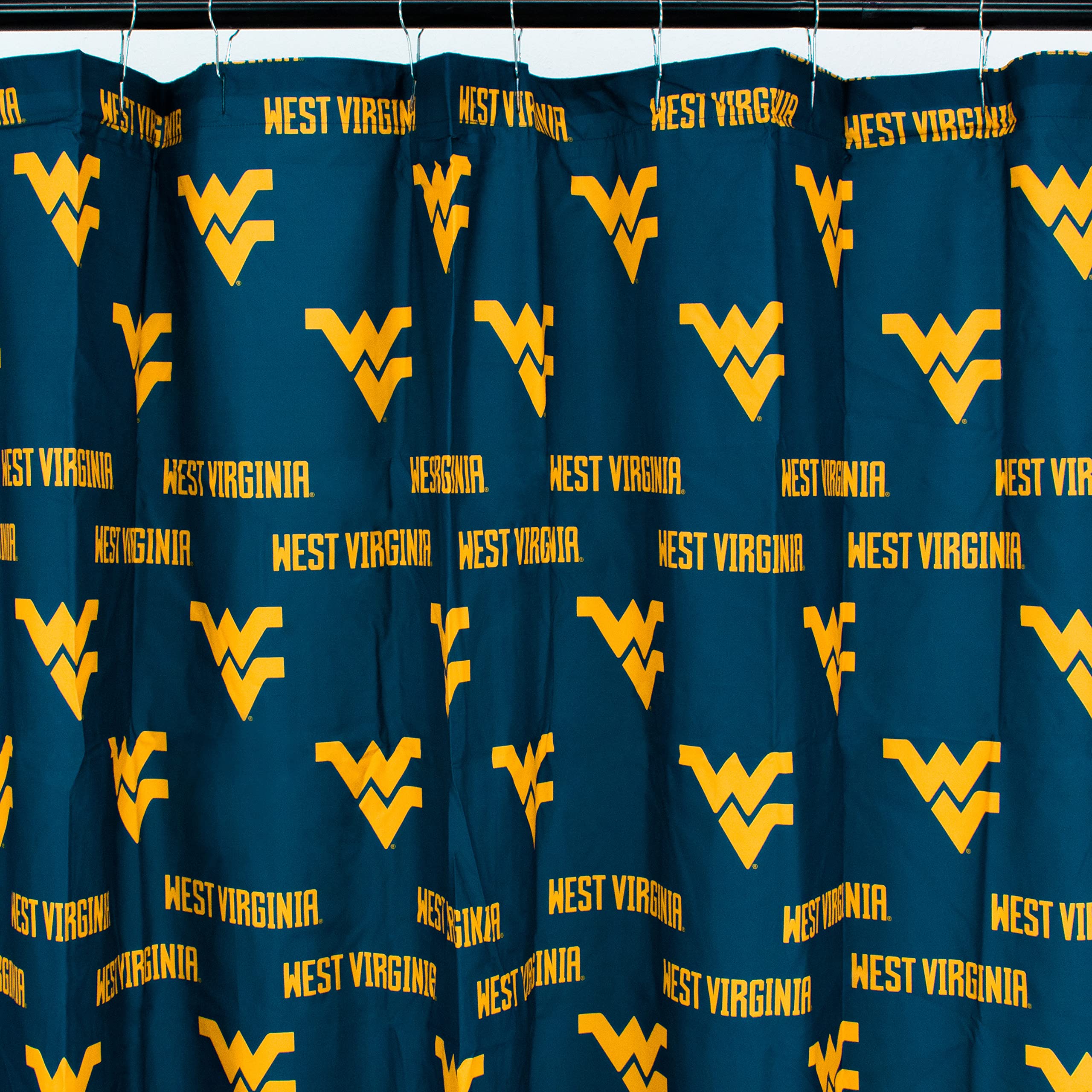 College Covers Everything Comfy West Virginia Mountaineers Bright And Colorful Shower Curtain Cover 70' X 72'