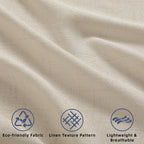 Daysu Linen Curtains 108 Inches Long 2 Panels Set For Bedroom/Living Room, Oatmeal Semi Sheer Farmhouse Curtains, Rod Pocket Hoo