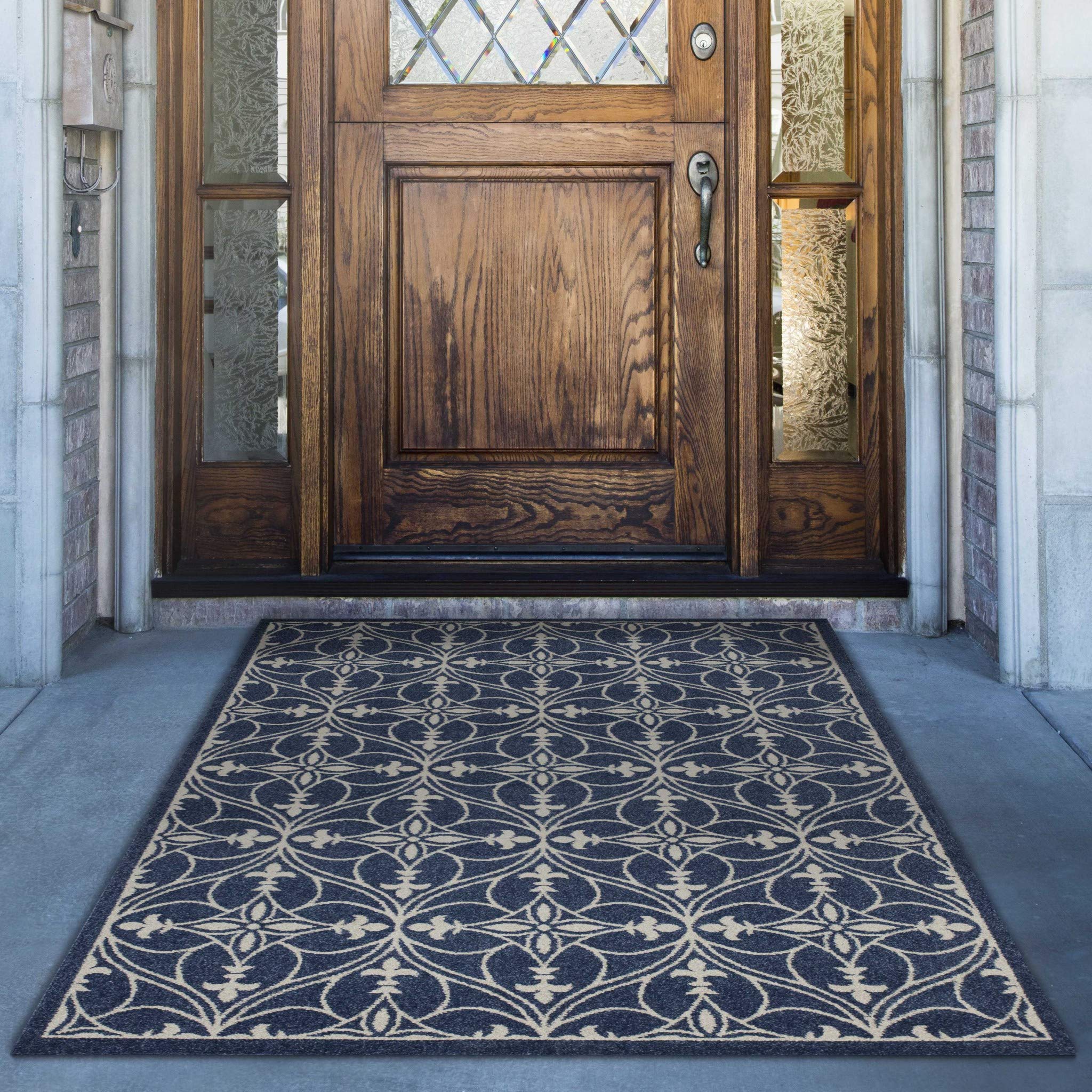 HomeRoots Decor 23' x 45' UV-Treated Polypropelene Denim Area Rug