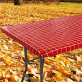 Spotjoy Rectangle Table Cloth Cover, Elastic Fitted Flannel Backed Plastic Table Covers For 6 Foot Folding Tables, Waterproof Vi