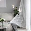 Home Brilliant White Curtains Semi Sheer Curtain Panels Stripes Window Treatments For Bedroom Living Room, 2 Panels, 54 X 72 Inc