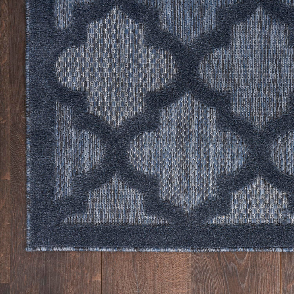 Nourison Easy Care Moroccan Navy Blue 2' X 4' Area Rug, Trellis, Easy Cleaning, Non Shedding, Bed Room, Living Room, Dining Room, Backyard, Deck, Patio (2X4)