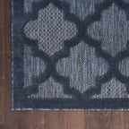 Nourison Easy Care Moroccan Navy Blue 2' X 4' Area Rug, Trellis, Easy Cleaning, Non Shedding, Bed Room, Living Room, Dining Room, Backyard, Deck, Patio (2X4)