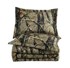 Chezmoi Collection Salem 3-Piece Cabin Lodge Forest Woods Comforter Set - Nature Camo Tree Leaves Printed Soft Microfiber Beddin