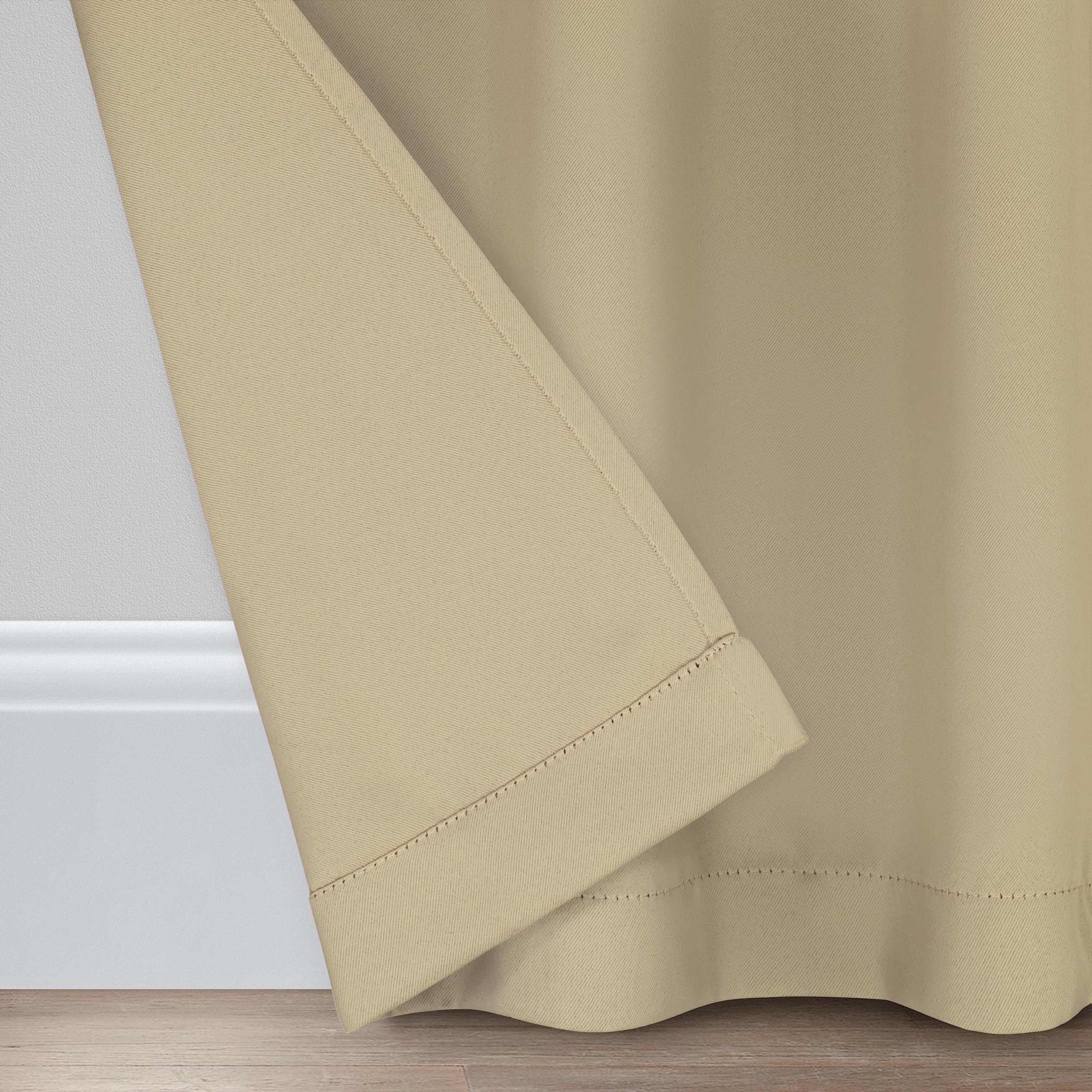 Eclipse Darrell Modern Blackout Thermal Rod Pocket Window Curtains For Bedroom Or Living Room (Single Panel), 37 In X 95 In, Whe