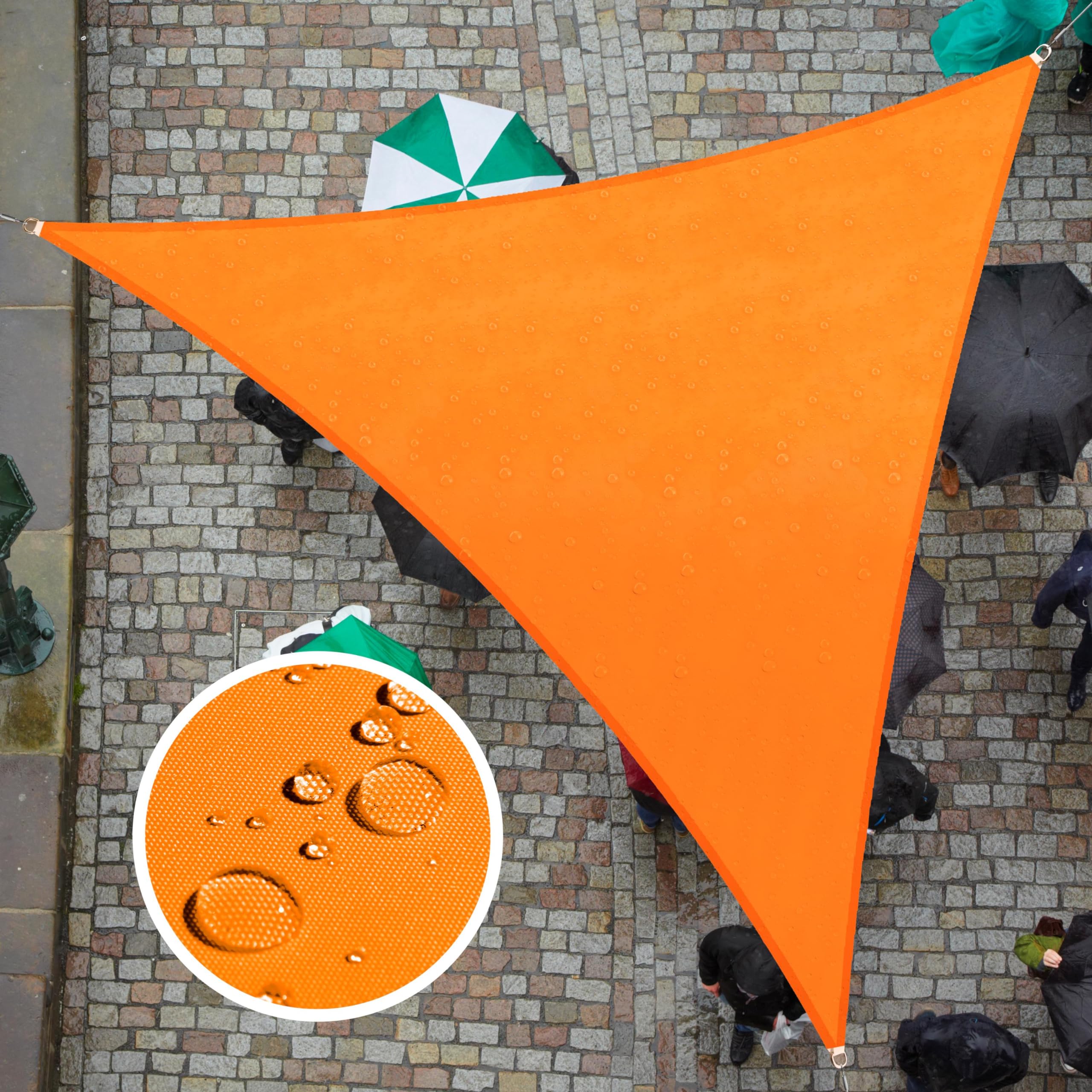 Colourtree 12' X 12' X 12' Orange Tadt12 Triangle Waterproof Sun Shade Sail Upf50 Canopy Awning Shelter, 95% Uv Blockage Water R