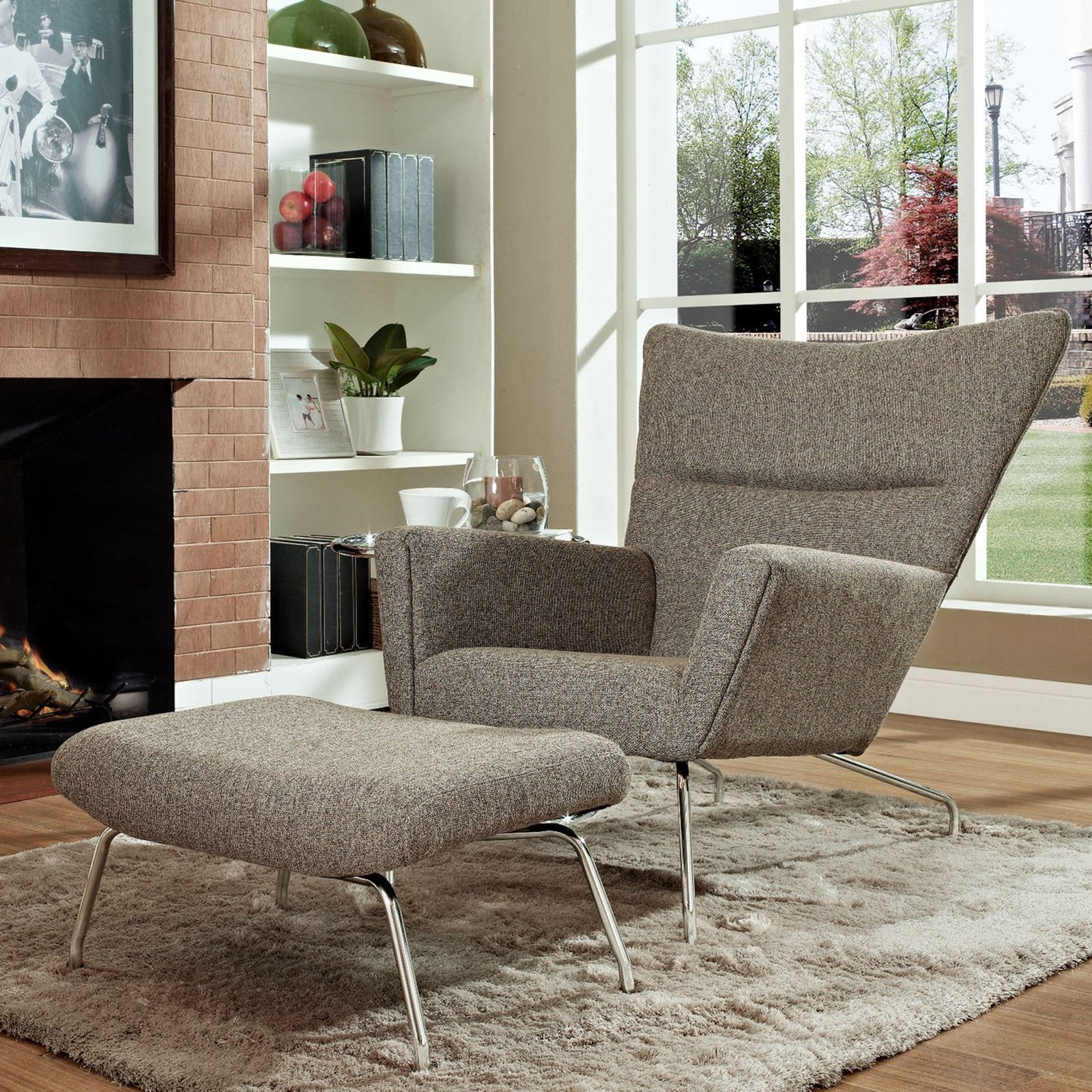 Modway Class Lounge Chair & Ottoman - Thumbnail 3