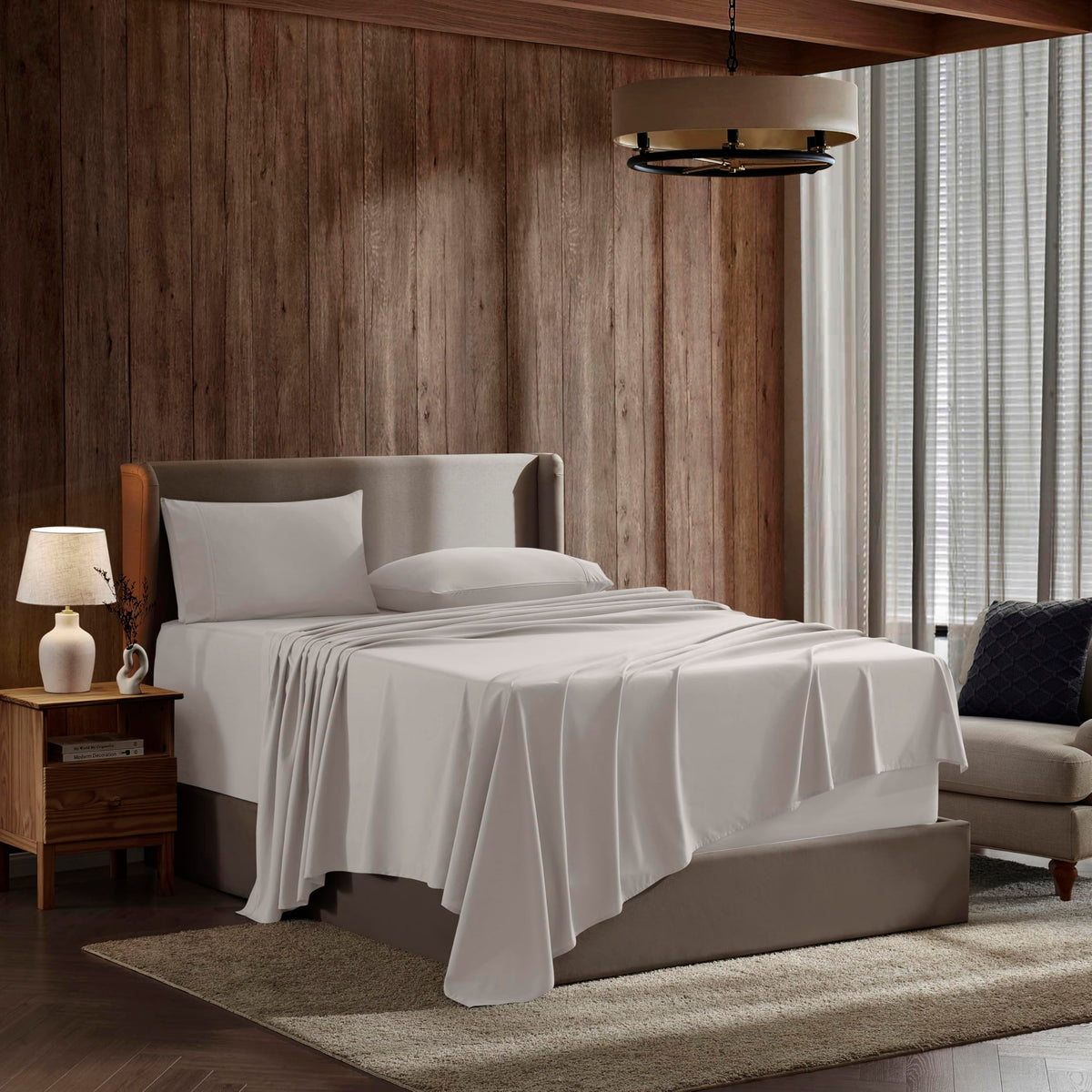 Nestl' Short Queen Sheet Set - 4 Piece Bed Sheets, Deep Pocket, Hotel Luxury, Extra Soft, Breathable And Cooling, Linen Short Qu