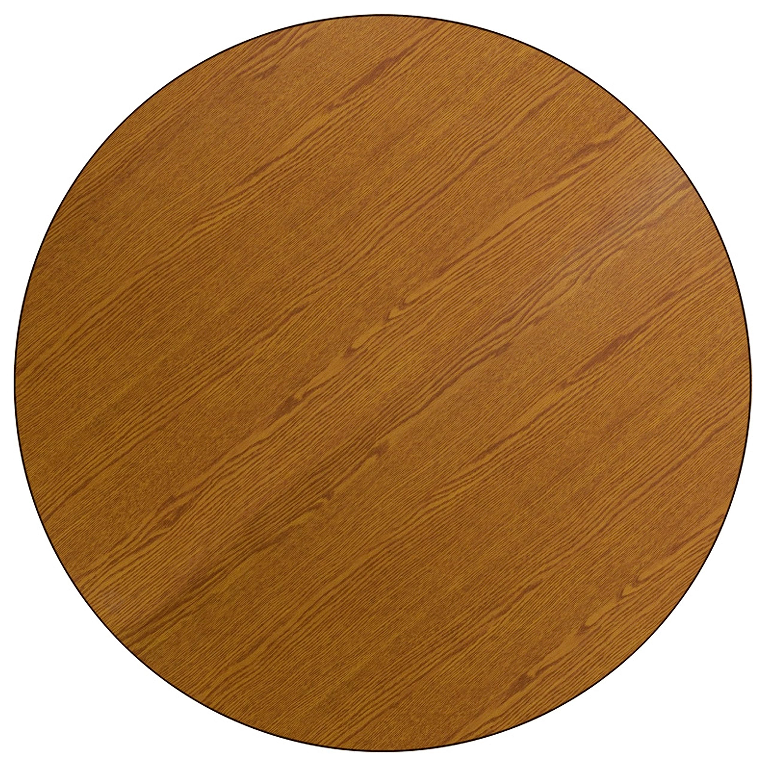 Flash Furniture Wren 42'' Round Oak Thermal Laminate Activity Table - Height Adjustable Short Legs