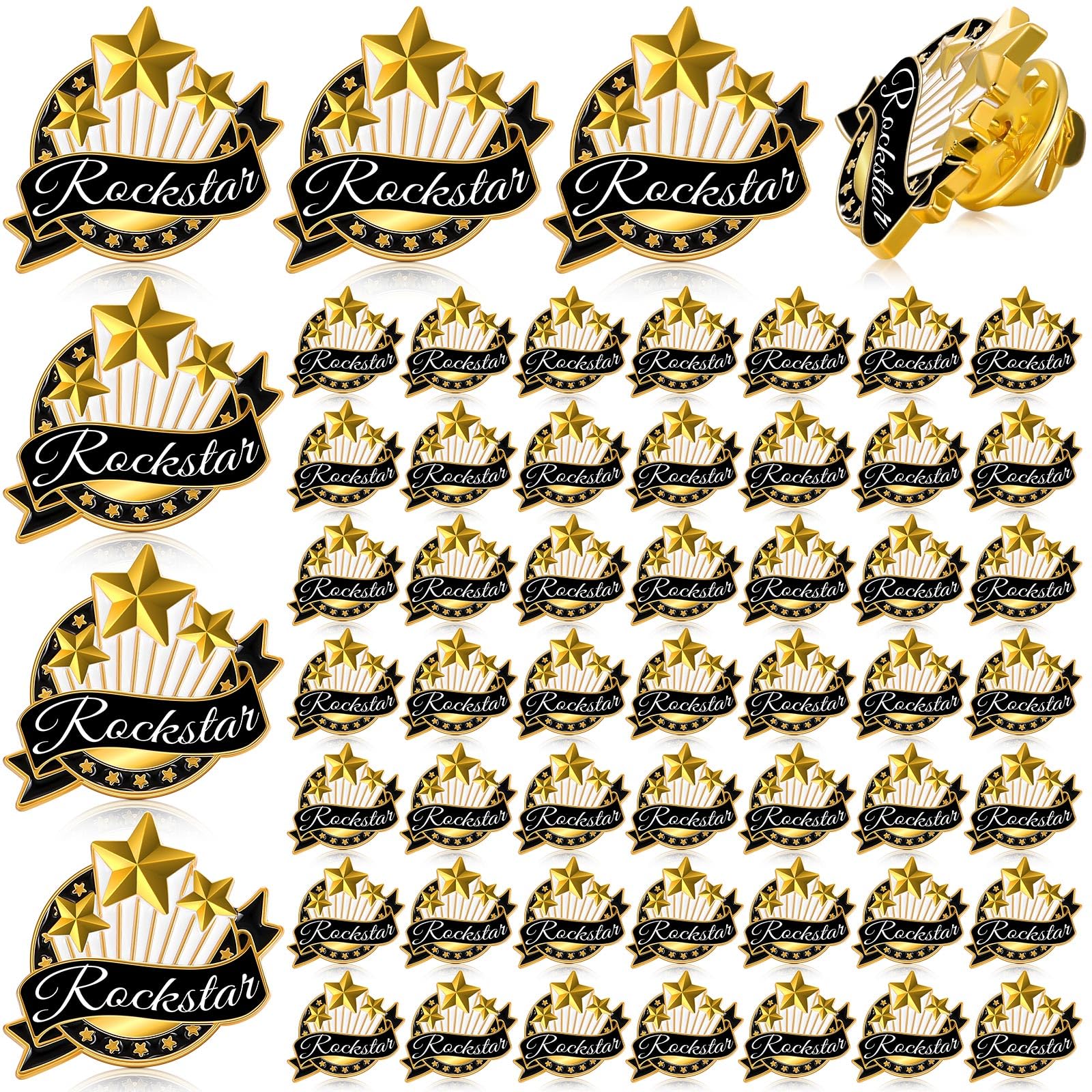 Yunlly 100 Pcs Employee of the Month Recognition Lapel Pins Employee Star Appreciation Enamel Pins Team Gift for Award Coworkers