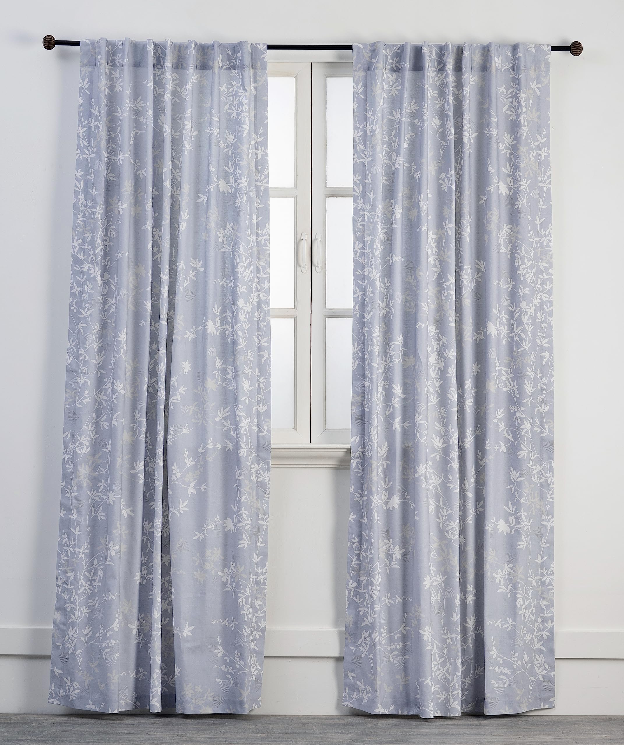 Maison d' Hermine Curtain 100% Cotton 50''x108'' Curtains 2 Panel Easy Hanging with a Rod Pocket & Loop for Kitchen, Bedrooms & 