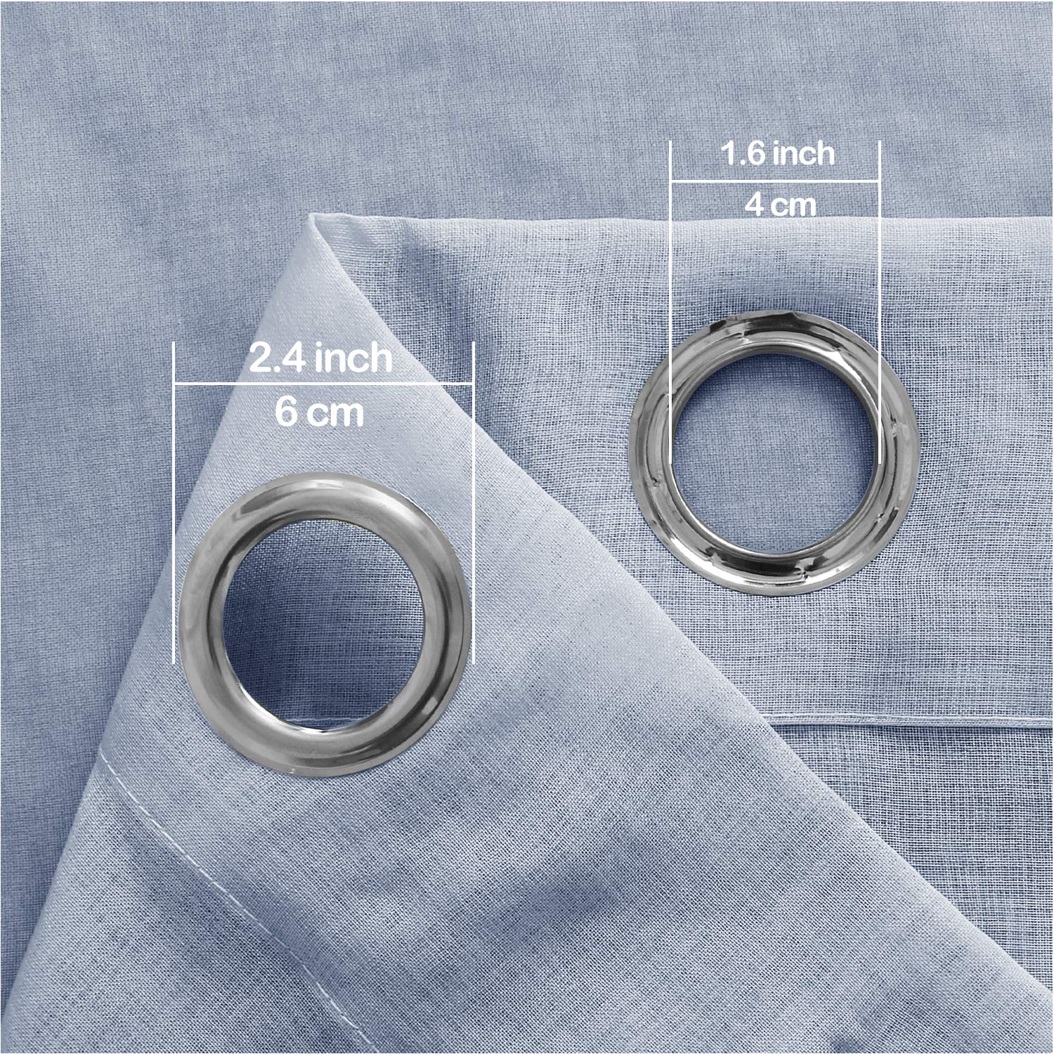 Dwcn Faux Linen Ombre Sheer Curtains - Semi Voile Grommet Top Curtains For Bedroom And Living Room, Set Of 2 Gradient Window Cur