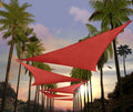 Amgo 12' X 12' X 17' Red Right Triangle Sun Shade Sail Outdoor Canopy Awning Upf50+ Agtaprt12, 95% Uv Blockage, Water & Air Perm