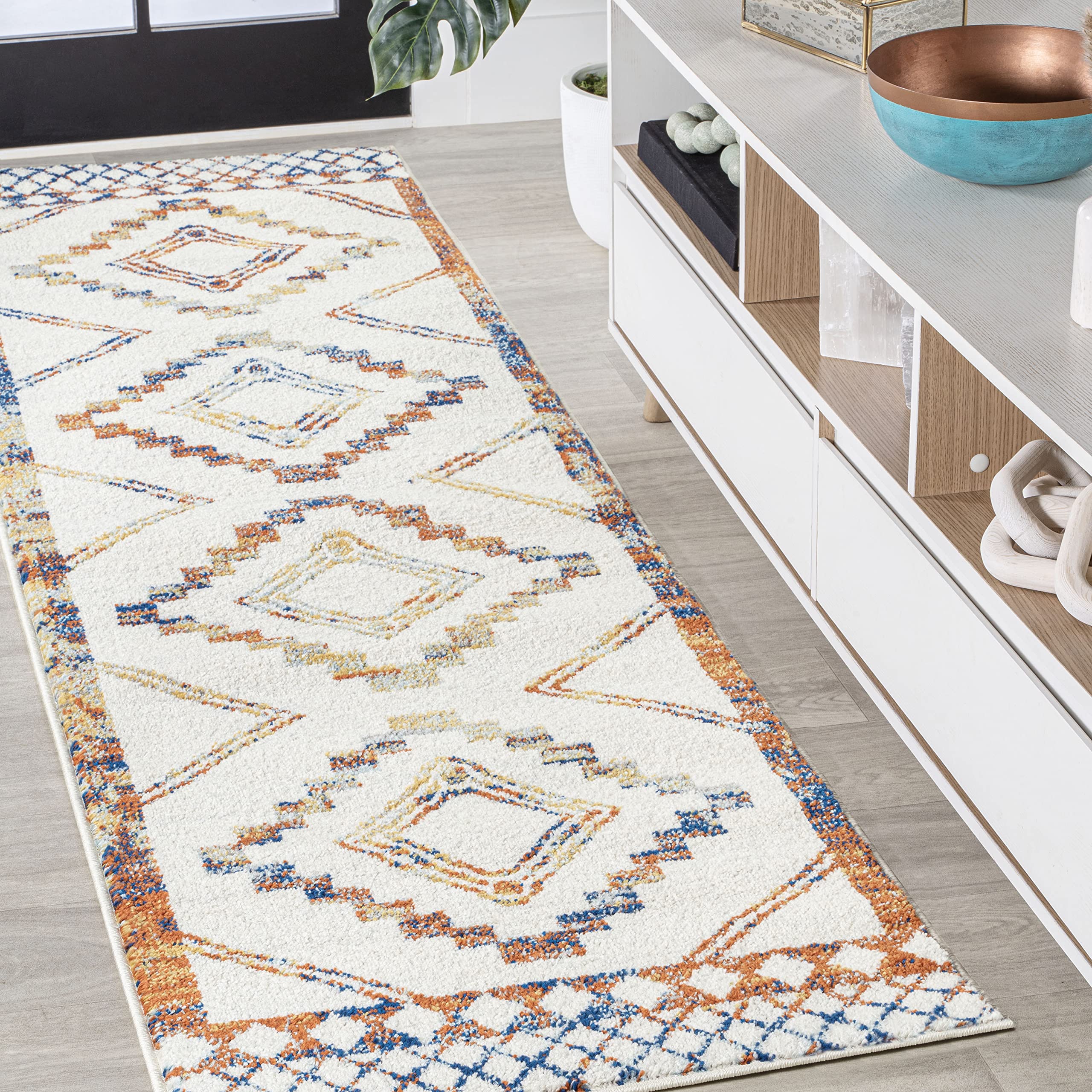 JONATHAN Y MOH200E-28 Amir Moroccan Beni Souk Indoor Runner Rug, Bohemian, Scandinavian, Transitional, Bedroom, Kitchen, Living 