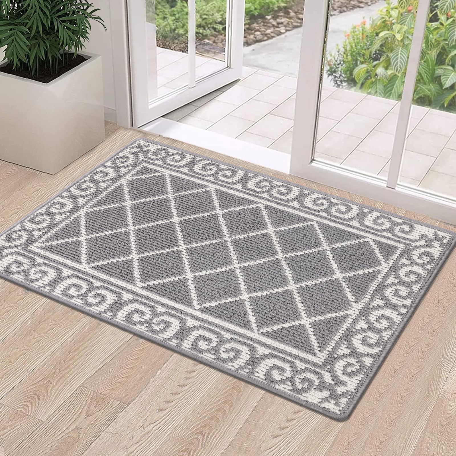 Hebe Indoor Door Mat 20'X32' Non Slip Front Door Welcome Mats Washable Shoe Mats Dirt Trapper For Entryway Low Profile Kitchen