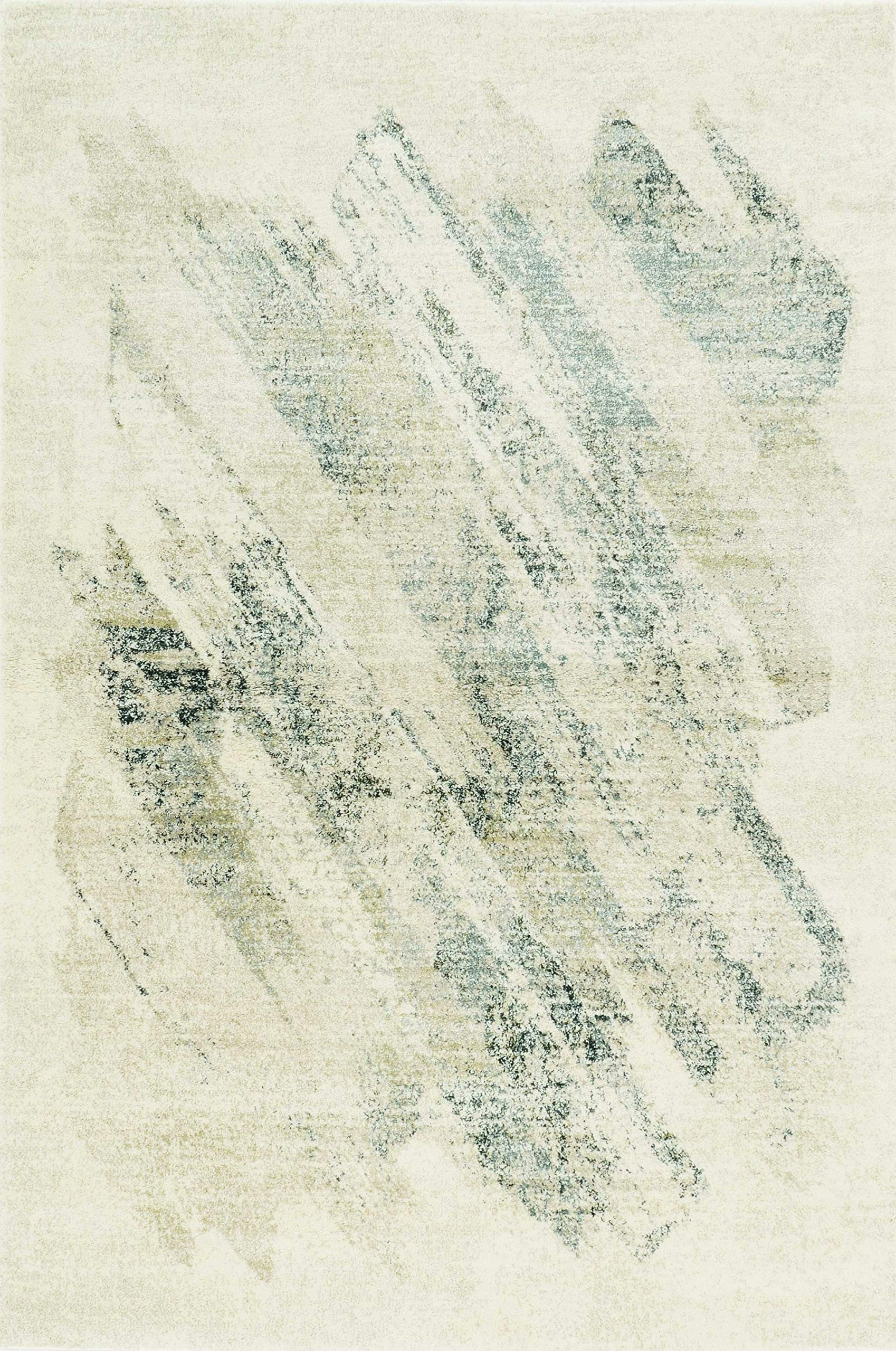 HomeRoots Decor 2'2' x 7'6' Runner Polypropelene Ivory/Grey Area Rug