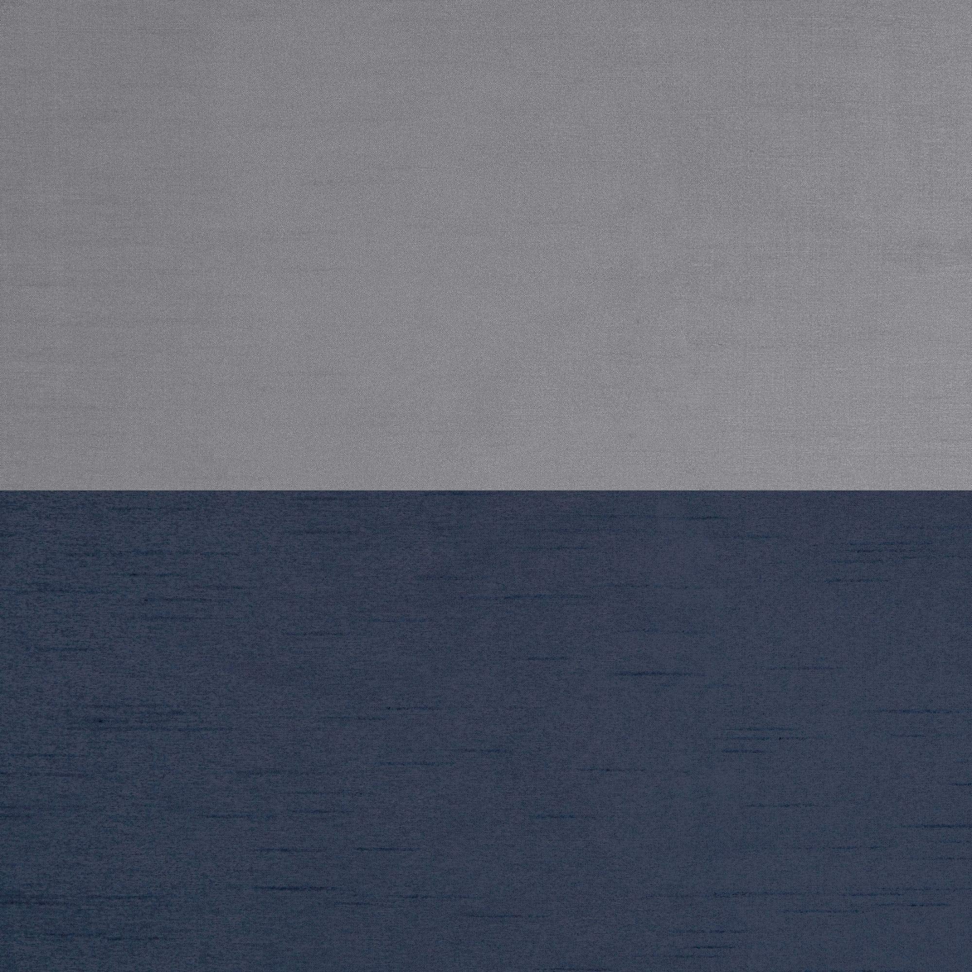 Exclusive Home Chateau Striped Faux Silk Grommet Top Curtain Panel Pair, 54''X63'', Navy/Grey