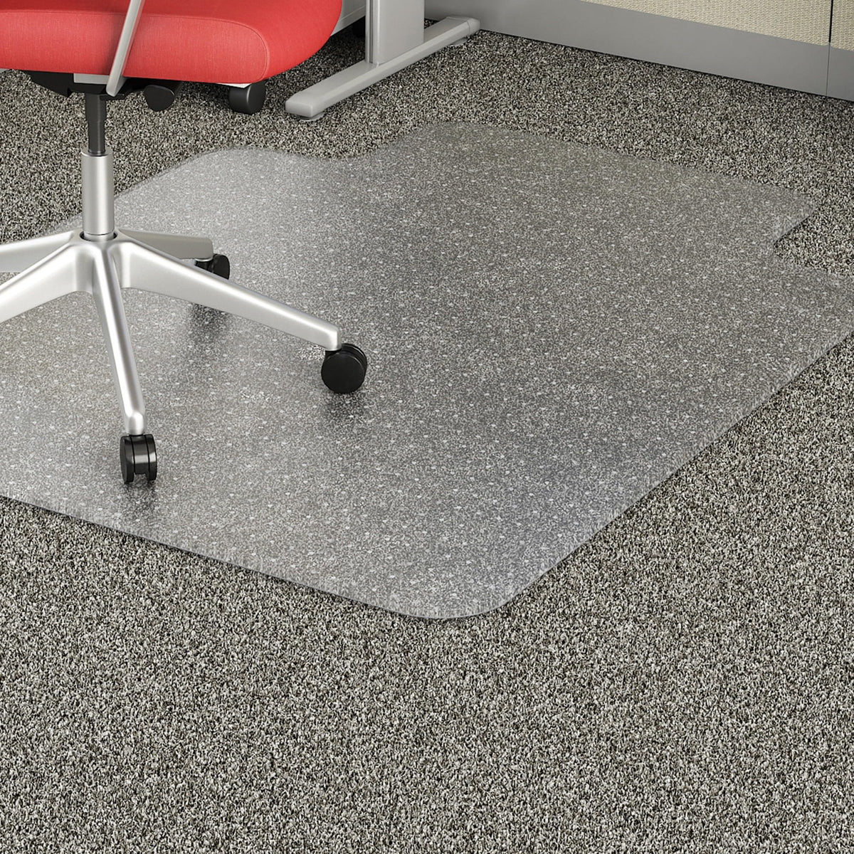 Lorell, LLR02157, Low Pile Wide Lip Economy Chairmat, 1 / Each, Clear