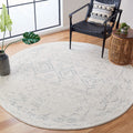 SAFAVIEH Tulum Collection 5 Round Ivory/Light Grey TUL268B Moroccan Boho Distressed Non-Shedding Area Rug