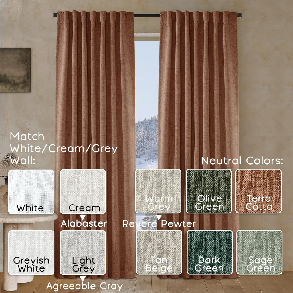 Panelsburg Rustic Curtains For Cabin Living Room,Blackout Light Blocking Neutral Boho Lnsulated Southwestern Western Curtains Fo