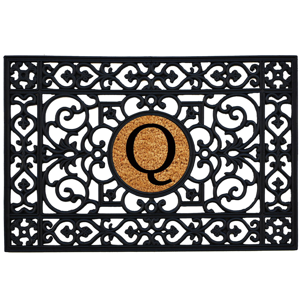 Calloway Mills 160012436Q Rubber Monogram Insert Doormat, 2' X 3' (Letter Q)