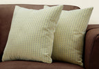 Monarch Specialties I 9233 Pillows, Set of 2, 18 X 18 Square, Insert Included, Decorative Throw, Accent, Sofa, Couch, Bedroom, Polyester, Hypoallergenic, Green