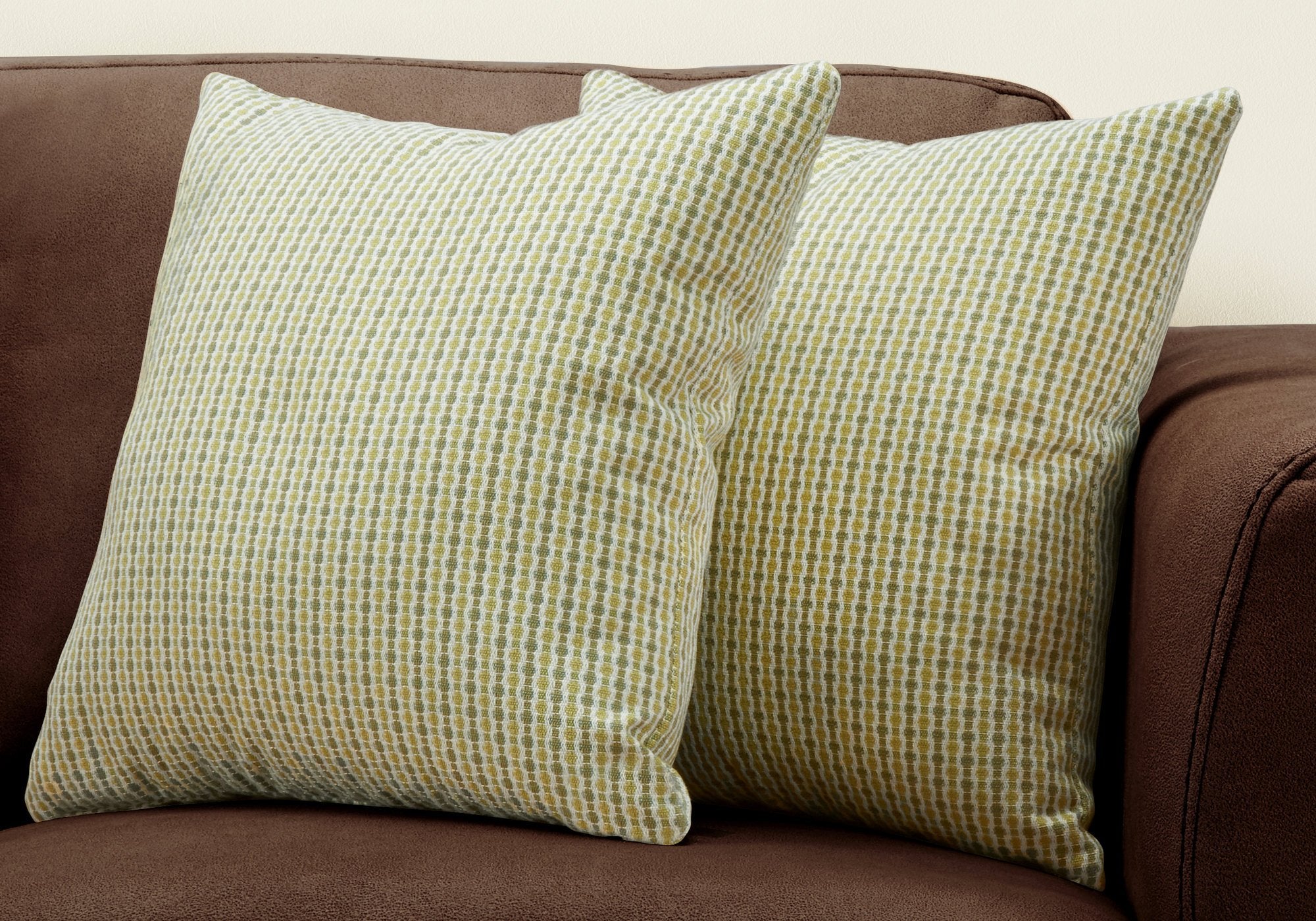 Monarch Specialties I 9233 Pillows, Set of 2, 18 X 18 Square, Insert Included, Decorative Throw, Accent, Sofa, Couch, Bedroom, Polyester, Hypoallergenic, Green