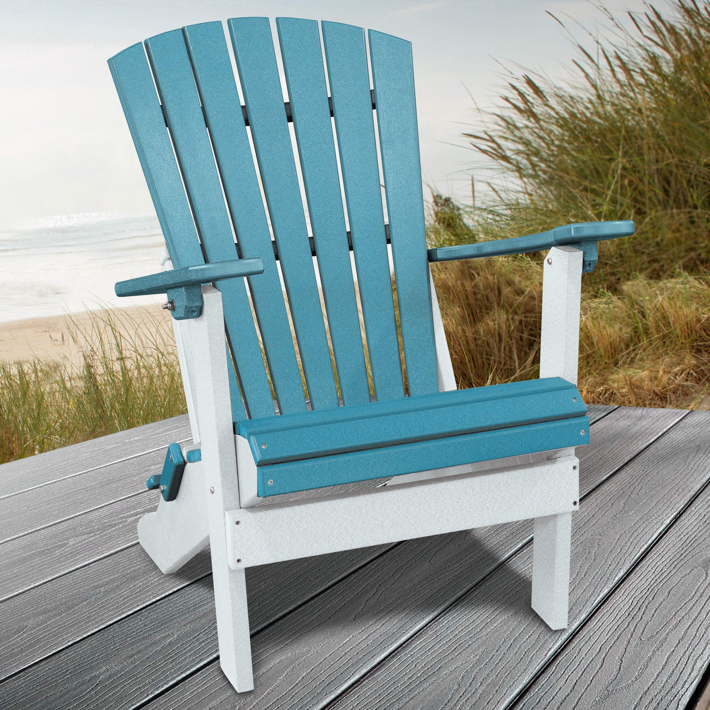 American Furniture Classics 519ARW Adirondack Chair, Aruba Blue and White