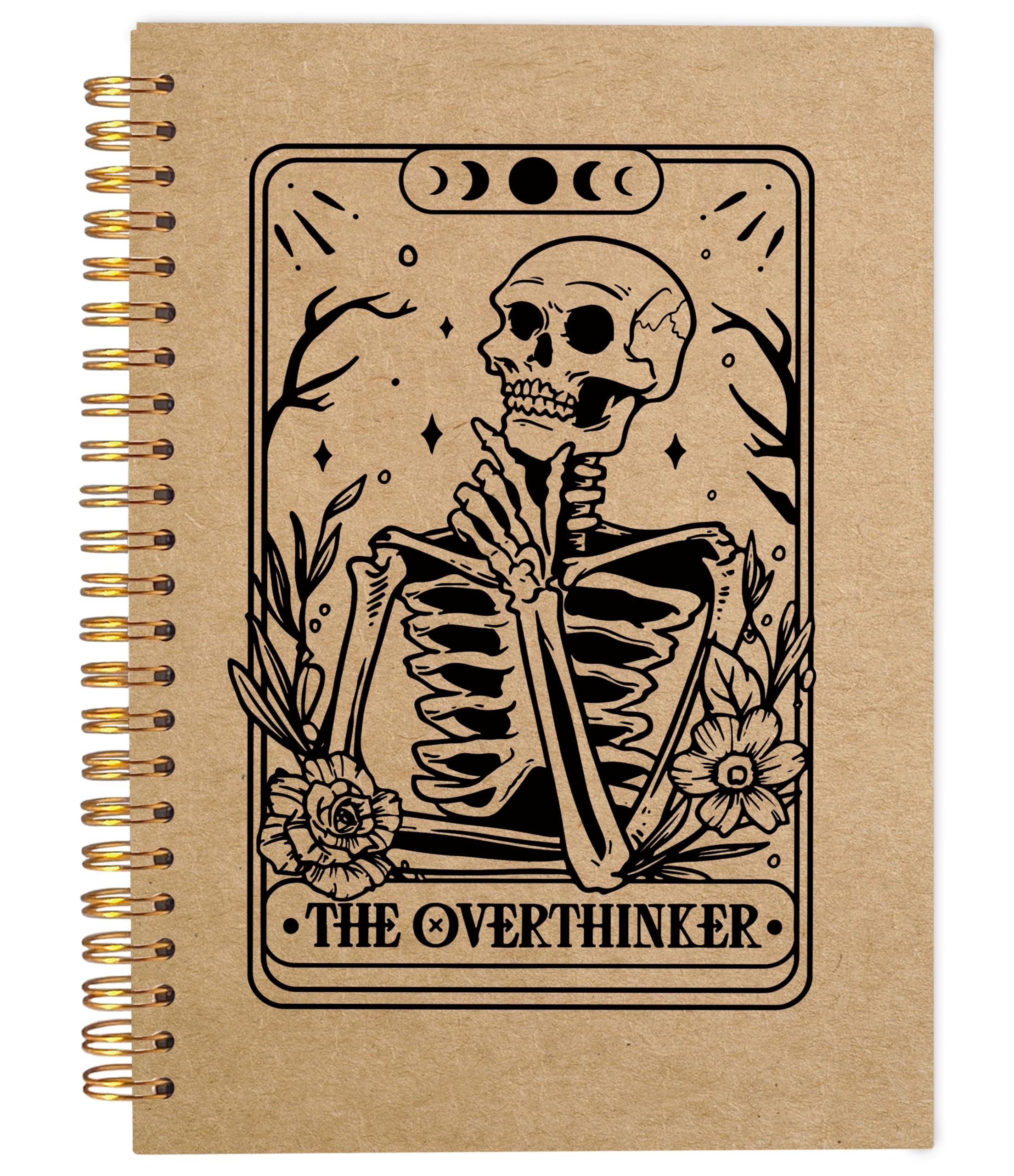Ecezatik The Overthinker Tarot Card Notebook Journal, Gothic Goth Skull Notebook Journal, Witchy Journal, Goth Office Supplies,