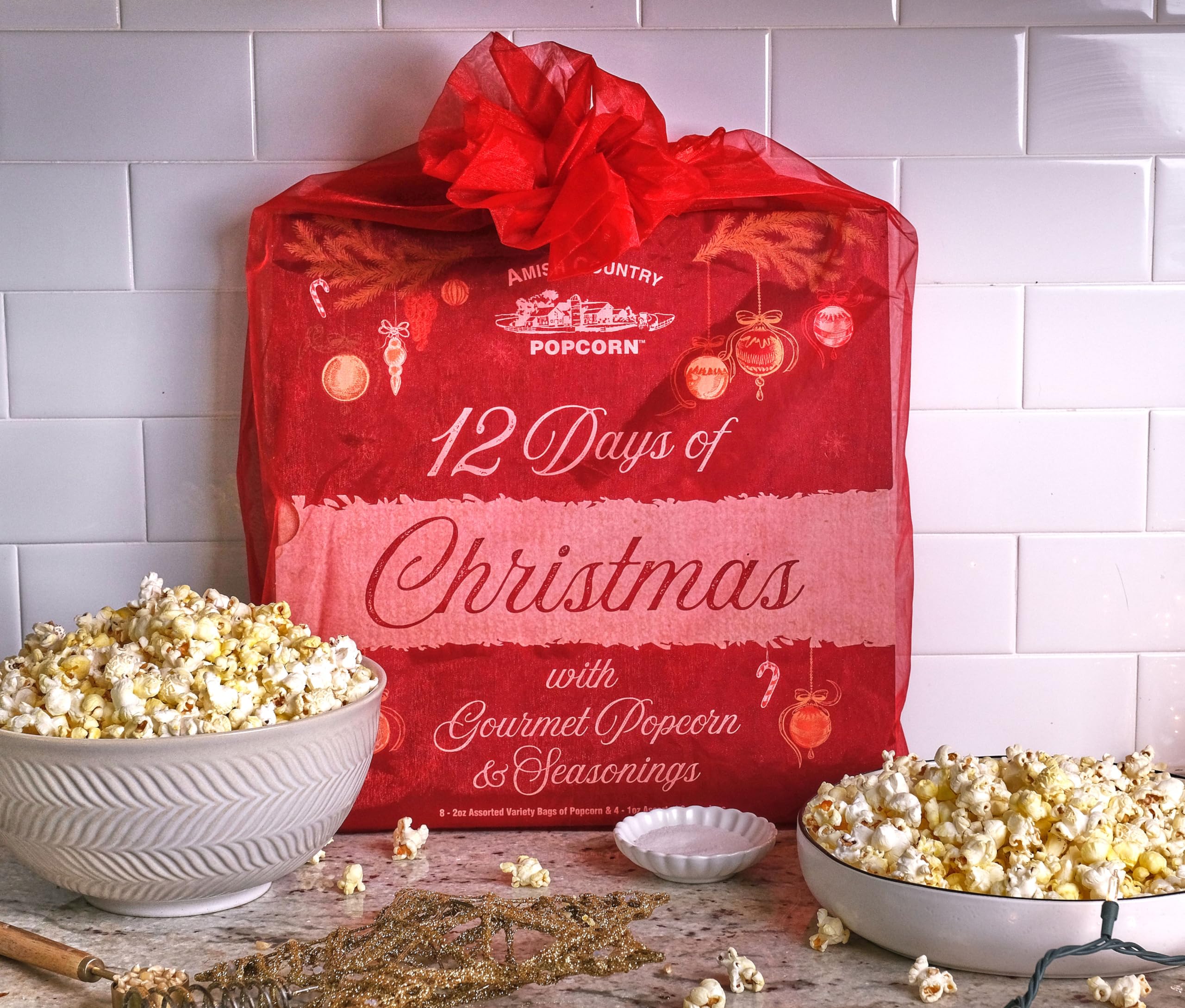 Amish Country Popcorn 2024 Advent Calendar | 12 Days Of Popcorn And Seasoning Delight | A Festive Christmas Gift Set For The Who