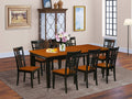 East West Furniture QULG9-BCH-W 9 Piece Set Includes a Rectangle Dining Room Table with Butterfly Leaf and 8 Wood Seat Chairs, 40x78 Inch