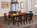 East West Furniture QULG9-BCH-W 9 Piece Set Includes a Rectangle Dining Room Table with Butterfly Leaf and 8 Wood Seat Chairs, 40x78 Inch