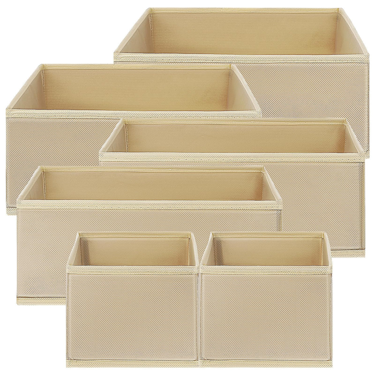 OSOLADY 6 Pcs Foldable Clothes Drawer Organiser with Breathable Nonwoven Fabric Wardrobe Storage Baskets for Socks Underwear Sc