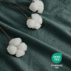 Bedsure 100% Washed Cotton Duvet Cover King Size - Forest Green Minimalist Cotton Duvet Cover Linen Like - Gentlesoft™ Plain Simple Bedding Set With 2 Pillow Shams (Forest Green, King, 104'X90')
