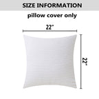 Home Brilliant Set Of 2 Decorative Pillows Sofa Cushion Covers Accent Pillows For Couch, 55X55 Cm, 22 X 22 Inch, Creamy White