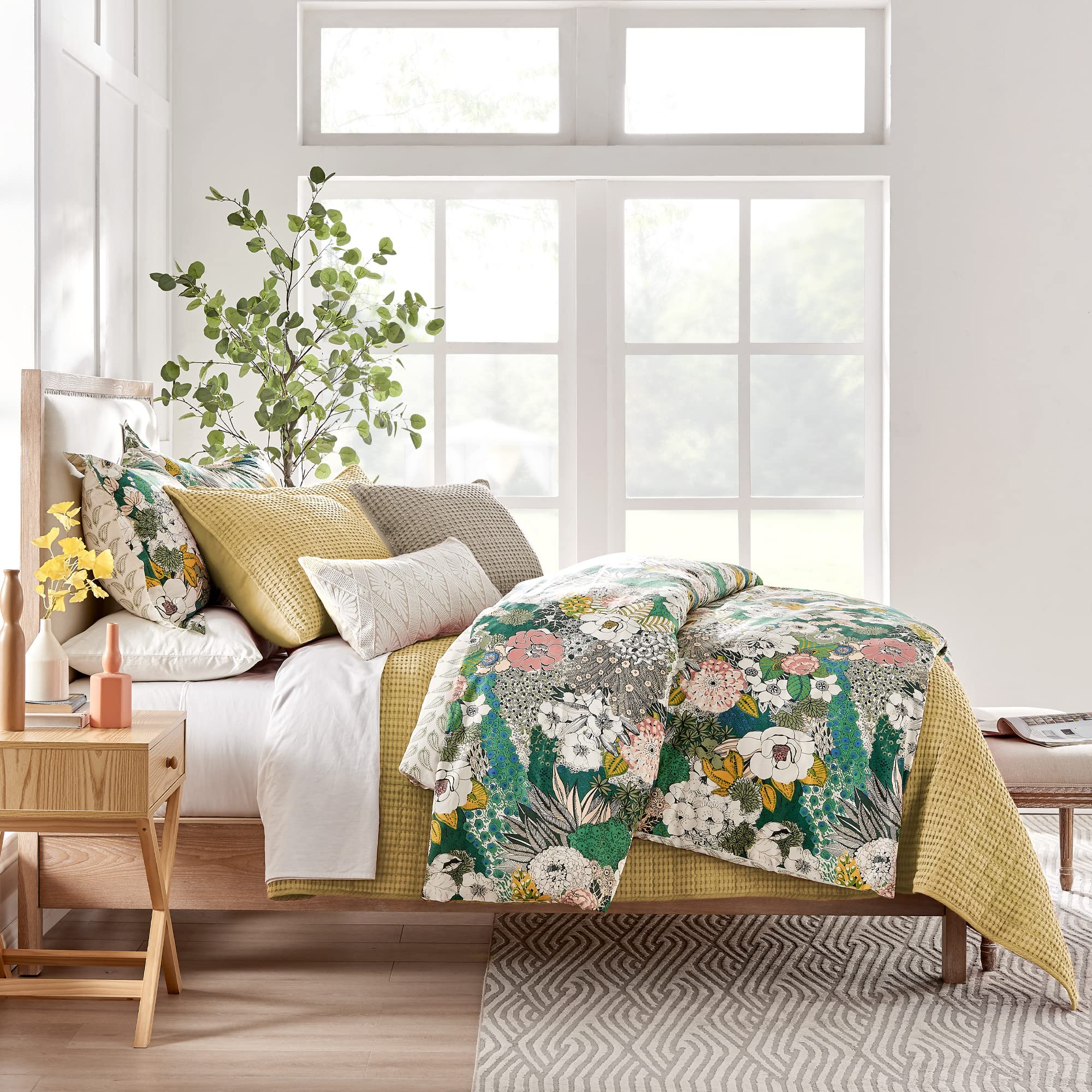 Levtex Home Mills Waffle Twin Quilt Set - Ochre Cotton, 1 Sham, 1 Quilt (68 X 86In.)