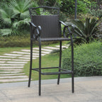 International Caravan 608221 Wicker Resin Patio Bar Stool In Chocolate, Set Of 2, Brown