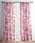 Maison D' Hermine 100% Cotton Curtain - 50'X108' Red (White Background) Decorative Curtain - Aesthetic Curtains For Farmhouse,