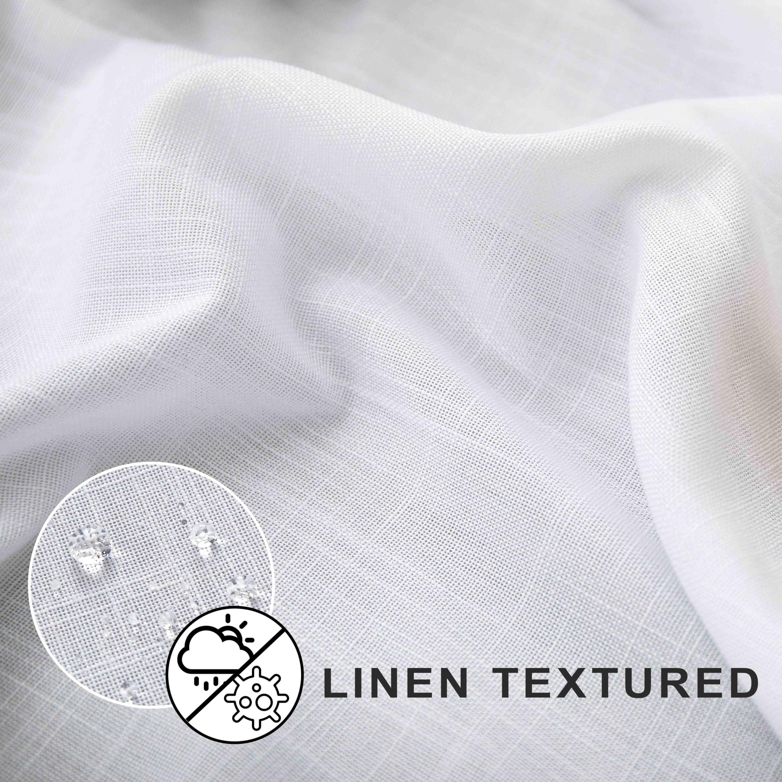 Koufall White Waterproof Linen Fabric Shower Curtain 54X72 Inch Length