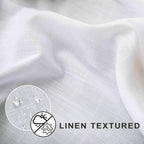 Koufall White Waterproof Linen Fabric Shower Curtain 54X72 Inch Length