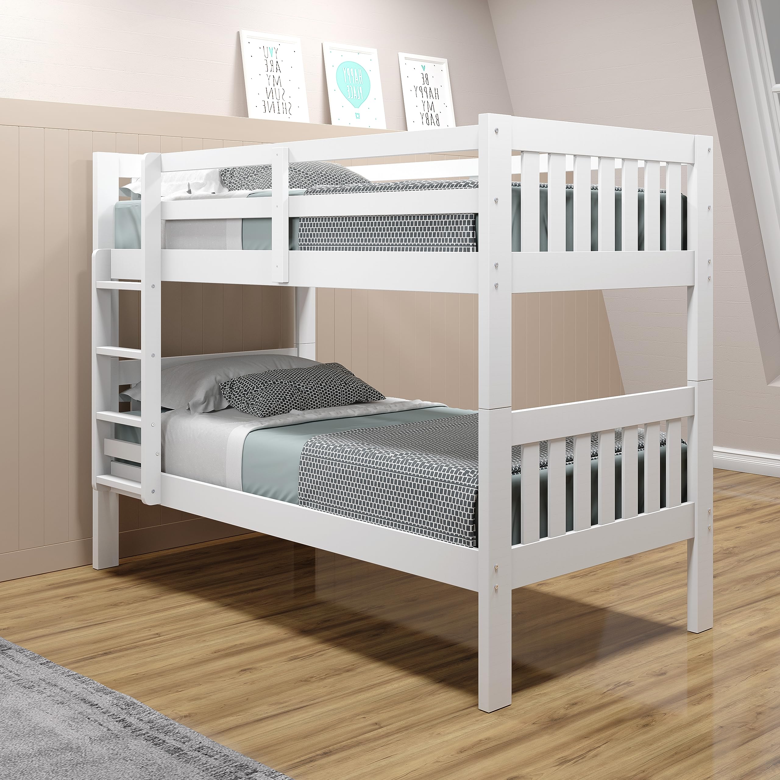 Donco Kids Austin Mission Twin Over Twin White Bunkbed