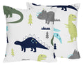 Sweet Jojo Designs Blue and Green Modern Dinosaur Decorative Accent Throw Pillows  Set of 2
