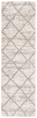 SAFAVIEH Hudson Shag Collection Runner Rug - 23 x 8, Multi Ivory & Beige, Trellis Design, Non-Shedding & Easy Care, 2-inch Thi